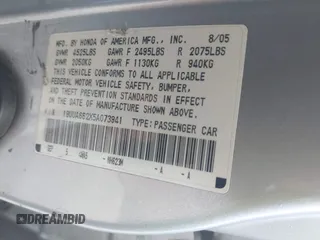 2005 Acura TL с VIN 19UUA662X5A073941, выставлен на аукционе IAAI как лот 42755418 с пробегом 218 635 миль миль и . История ставок и продаж доступна на DreamBid. Изображение 9.