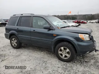 2006 Honda Pilot EX-L with VIN 2HKYF18506H508780, listed as a Copart auction lot 45502155 with 209,765 mi miles and Salvage Title. Bid and sale history available at DreamBid. Image 4.