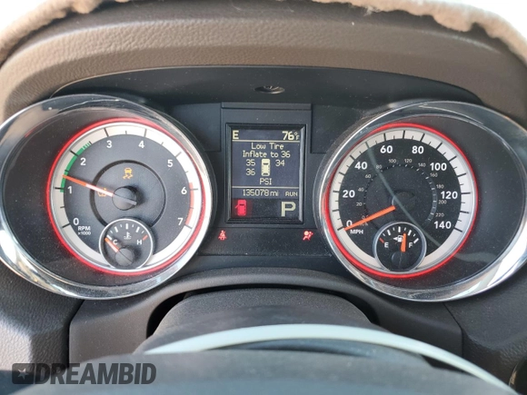 2013 Dodge Durango Crew with VIN 1C4SDHDT0DC590172, listed as a Copart auction lot 80140034 with 135,078 mi miles and Salvage title. Bid and sale history available at DreamBid. Image 9.