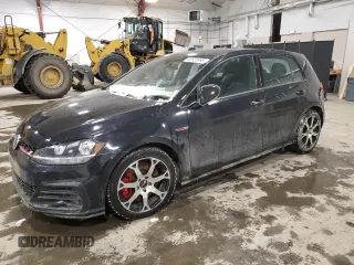 2021 Volkswagen Golf GTI S with VIN 3VW5T7AU6MM011382, listed as a Copart auction lot 43925995 with 62,331 mi miles and Salvage Title. Bid and sale history available at carsss.com. Image 1.