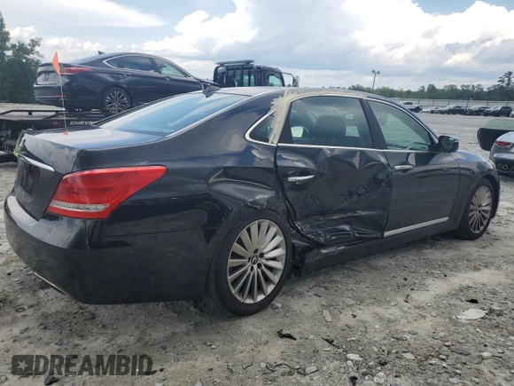 2015 Hyundai Equus Signature z VIN KMHGH4JH6FU098564, wystawiony jako Copart lot #60137525 z przebiegiem 130 144 mil mil oraz Szkoda całkowita • Salvage title. Historia ofert i sprzedaży dostępna na DreamBid. Obrazek 3.