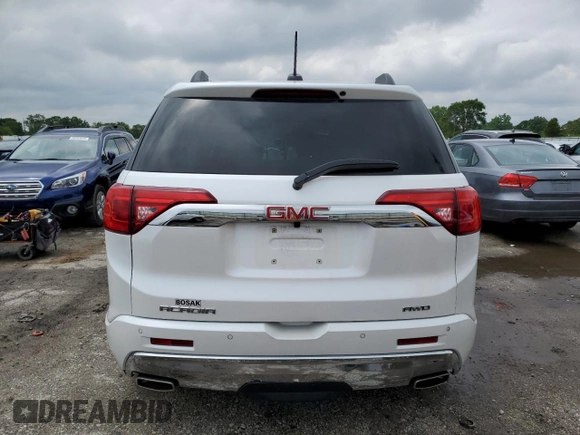 2017 GMC Acadia Denali with VIN 1GKKNXLS8HZ322669, listed as a Copart auction lot 58723575 with 76,872 mi miles and Salvage title. Bid and sale history available at DreamBid. Image 6.