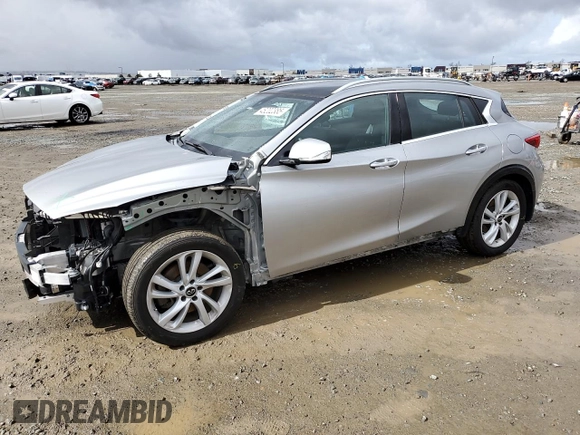 2018 Infiniti QX30 Premium with VIN SJKCH5CP0JA048053, listed as a Copart auction lot 48202385 with 90,578 mi miles and Salvage title. Bid and sale history available at DreamBid. Image 1.