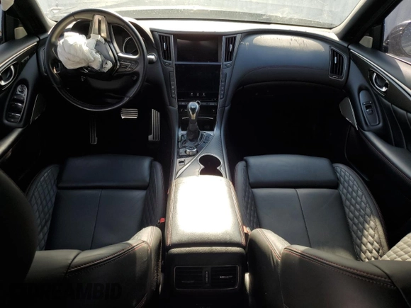 2021 Infiniti Q50 Red Sport 400 with VIN JN1FV7DP4MM850274, listed as a Copart auction lot 79817564 with Not Provided miles and Clean Title. Bid and sale history available at DreamBid. Image 8.