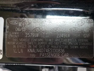 2014 Kia Cadenza Premium with VIN KNALN4D74E5130836, listed as a Copart auction lot 43482775 with 123,885 mi miles and Salvage Title. Bid and sale history available at carsss.com. Image 14.