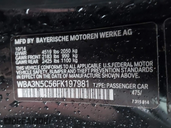 2015 BMW 4 Series 428i xDrive with VIN WBA3N5C56FK197981, listed as a IAAI auction lot 41145927 with 101,944 mi miles and . Bid and sale history available at DreamBid. Image 9.
