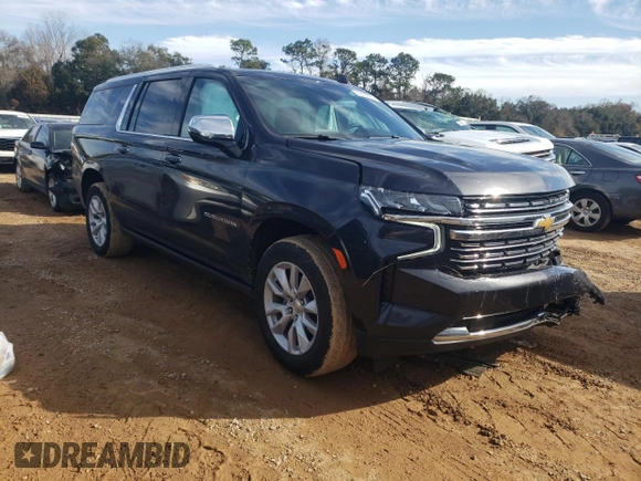 2023 Chevrolet Suburban Premier with VIN 1GNSCFKD6PR101043, listed as a Copart auction lot 43536655 with 39,827 mi miles and Salvage title. Bid and sale history available at DreamBid. Image 4.