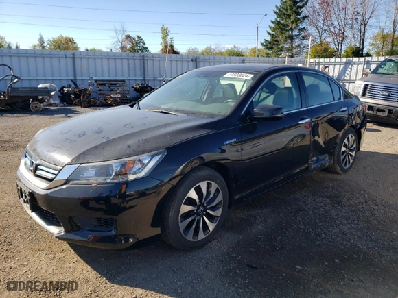 2014 Honda Accord Hybrid EX-L with VIN 1HGCR6F58EA003112, listed as a Copart auction lot 74883624 with 76,504 mi miles and Salvage Title. Bid and sale history available at carsss.com. Image 1.