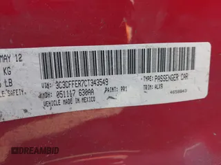 2012 FIAT 500 Gucci with VIN 3C3CFFER7CT343549, listed as a IAAI auction lot 41758660 with 91,786 mi miles. Bid and sale history available at carsss.com. Image 9.