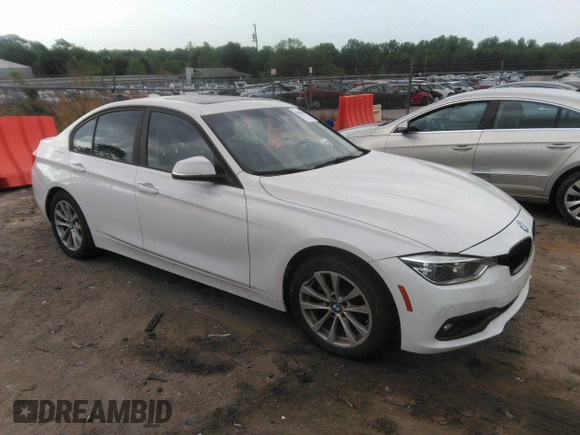 2018 BMW 3 Series 320i with VIN WBA8E1G57JNU91633, listed as a IAAI auction lot 42065119 with 55,062 mi miles. Bid and sale history available at carsss.com. Image 1.