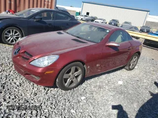 2007 Mercedes-Benz SLK-Class 3.0L with VIN WDBWK54F17F141102, listed as a Copart auction lot 46581855 with 0 mi miles and Salvage Title. Bid and sale history available at carsss.com. Image 1.