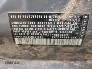 2019 Volkswagen Jetta GLI S z VIN 3VW5T7BU8KM201096, wystawiony jako Copart lot #84655124 z przebiegiem Nie podano mil oraz Szkoda całkowita • Salvage title. Historia ofert i sprzedaży dostępna na DreamBid. Obrazek 14.