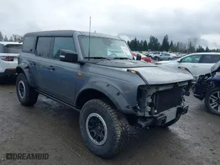 2023 Ford Bronco with VIN 1FMEE5DP5PLC15681, listed as a IAAI auction lot 41594150 with 4,691 mi miles. Bid and sale history available at carsss.com. Image 1.