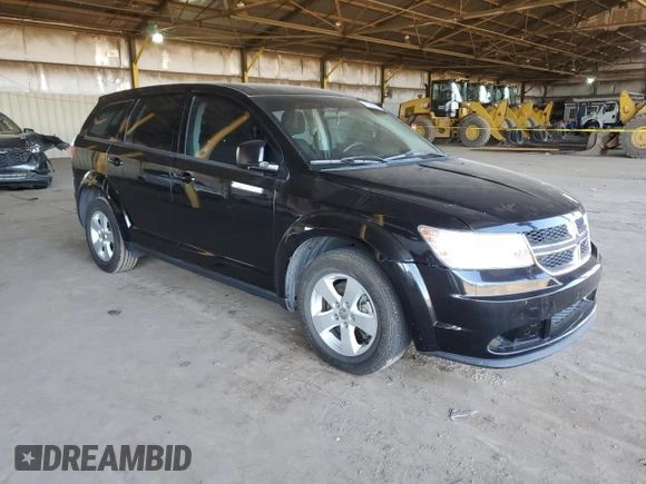 2013 Dodge Journey SE with VIN 3C4PDCAB4DT575943, listed as a Copart auction lot 48760385 with 127,081 mi miles and Salvage Title. Bid and sale history available at carsss.com. Image 4.