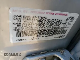 2003 Mitsubishi Montero LTD with VIN JA4NW51S23J039876, listed as a Copart auction lot 88539975 with 181,008 mi miles and Salvage Title. Bid and sale history available at carsss.com. Image 13.