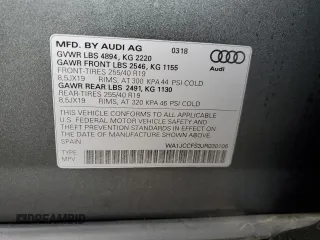 2018 Audi Q3 Premium Plus with VIN WA1JCCFS3JR030106, listed as a Copart auction lot 70183002 with 44,458 mi miles. Bid and sale history available at carsss.com. Image 13.