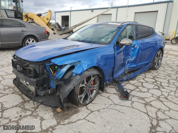 2020 Kia Stinger GT2 with VIN KNAE55LCXL6074244, listed as a Copart auction lot 75511384 with 54,852 mi miles and Salvage Title. Bid and sale history available at carsss.com. Image 1.