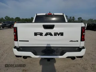 2025 Ram 1500 Big Horn with VIN 1C6SRFFPXSN521827, listed as a Copart auction lot 53258435 with 1,676 mi miles and Salvage Title. Bid and sale history available at carsss.com. Image 6.