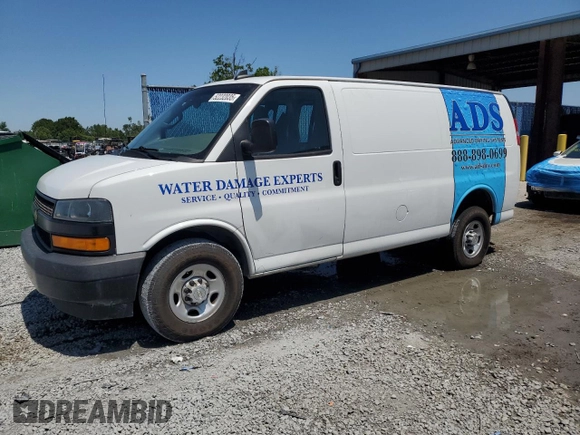 2020 Chevrolet Express Cargo Van with VIN 1GCWGAFP4L1213175, listed as a Copart auction lot 52232035 with 107,999 mi miles and Non Repairable. Bid and sale history available at carsss.com. Image 1.