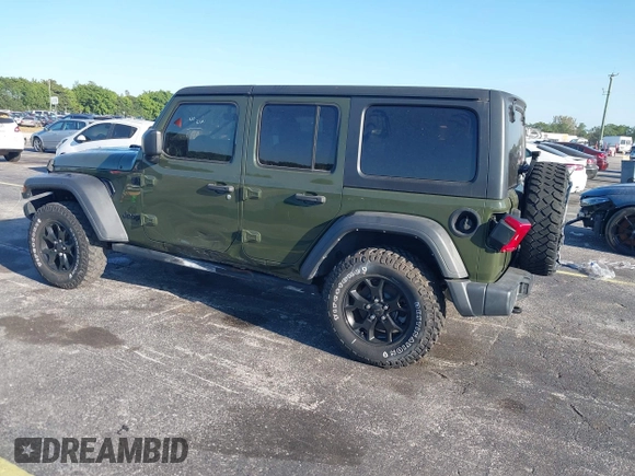 2021 Jeep Wrangler Unlimited 80th Anniversary with VIN 1C4HJXDN6MW685090, listed as a IAAI auction lot 41816088 with 31,546 mi miles and . Bid and sale history available at DreamBid. Image 3.