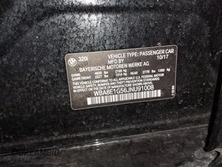 2018 BMW 3 Series 320i with VIN WBA8E1G56JNU91008, listed as a IAAI auction lot 41247490 with 57,434 mi miles. Bid and sale history available at carsss.com. Image 9.