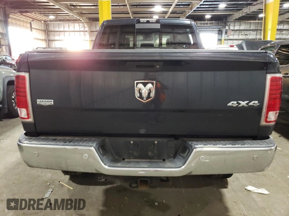 2017 Ram 2500 Laramie with VIN 3C6UR5FL9HG615781, listed as a Copart auction lot 75595173 with 0 mi miles and Salvage Title. Bid and sale history available at carsss.com. Image 6.