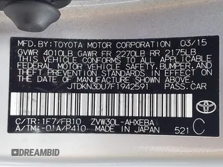 2015 Toyota Prius Four z VIN JTDKN3DU7F1942591, wystawiony jako IAAI lot #41439295 z przebiegiem 86 406 mil mil oraz . Historia ofert i sprzedaży dostępna na DreamBid. Obrazek 9.