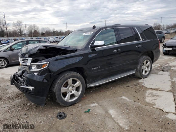 2015 Chevrolet Tahoe LTZ with VIN 1GNSKCKC4FR207496, listed as a Copart auction lot 86508634 with 220,629 mi miles and Salvage Title. Bid and sale history available at carsss.com. Image 1.
