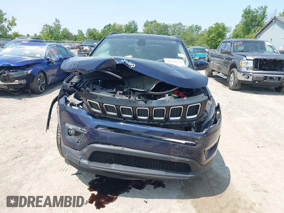 2019 Jeep Compass Latitude z VIN 3C4NJDBB2KT650866, wystawiony jako IAAI lot #42363259 z przebiegiem 43 202 mil mil oraz . Historia ofert i sprzedaży dostępna na DreamBid. Obrazek 6.
