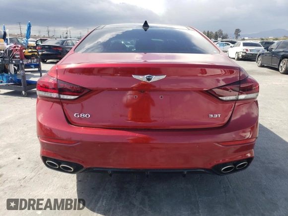 2019 Genesis G80 Sport with VIN KMHGN4JB6KU291019, listed as a Copart auction lot 51709175 with 82,982 mi miles and Salvage title. Bid and sale history available at DreamBid. Image 6.