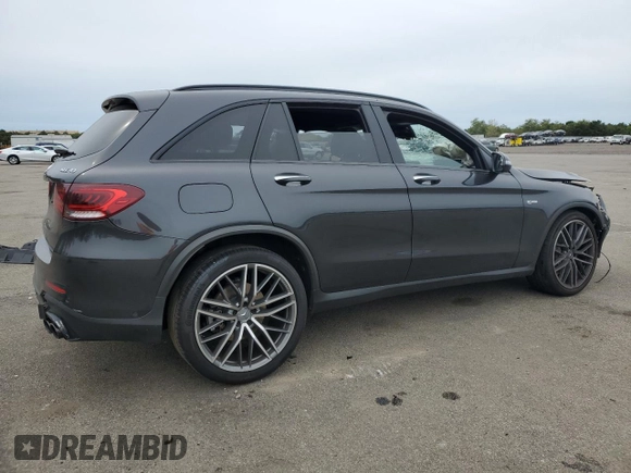 2021 Mercedes-Benz GLC with VIN W1N0G6EB8MF891675, listed as a Copart auction lot 71702724 with 53,998 mi miles and Salvage Title. Bid and sale history available at carsss.com. Image 3.