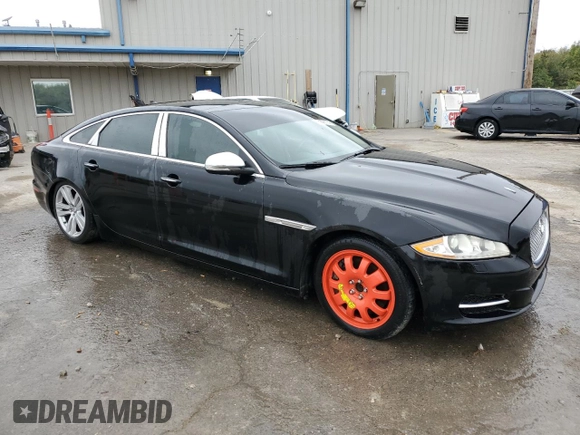 2013 Jaguar XJ with VIN SAJWA2GB7DLV40560, listed as a Copart auction lot 78228114 with 110,750 mi miles and Salvage Title. Bid and sale history available at carsss.com. Image 4.