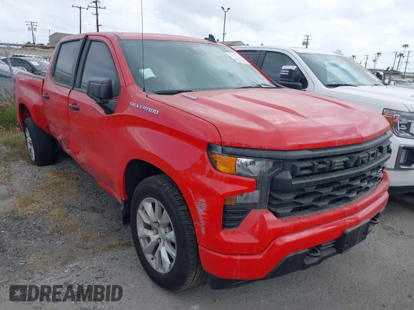 2025 Chevrolet Silverado 1500 Custom with VIN 1GCPABEK2SZ132029, listed as a IAAI auction lot 41791262 with 2,458 mi miles and . Bid and sale history available at DreamBid. Image 1.