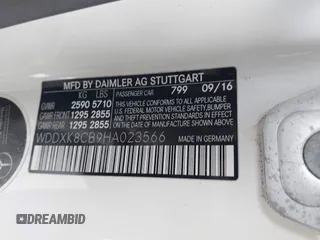 2017 Mercedes-Benz S 550 with VIN WDDXK8CB9HA023566, listed as a IAAI auction lot 42115419 with 45,721 mi miles and . Bid and sale history available at DreamBid. Image 9.