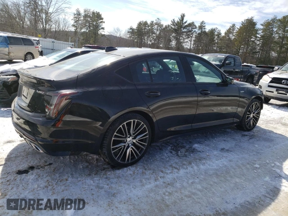2021 Cadillac CT5 V-Series with VIN 1G6DV5RW5M0147060, listed as a Copart auction lot 45525665 with 26,846 mi miles and Salvage title. Bid and sale history available at DreamBid. Image 3.
