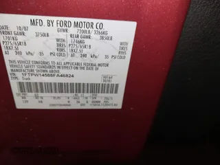 2008 Ford F-150 XLT with VIN 1FTPW14588FA46824, listed as a IAAI auction lot 41870848 with 181,382 mi miles. Bid and sale history available at carsss.com. Image 9.