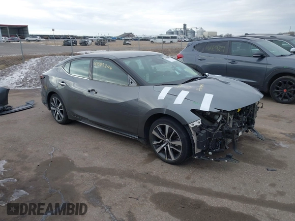 2020 Nissan Maxima SV with VIN 1N4AA6CV9LC370805, listed as a IAAI auction lot 41383206 with 95,539 mi miles. Bid and sale history available at carsss.com. Image 1.