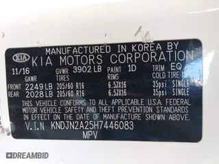 2017 Kia Soul with VIN KNDJN2A25H7446083, listed as a IAAI auction lot 41719665 with 54,980 mi miles. Bid and sale history available at carsss.com. Image 9.