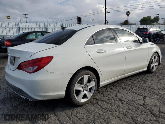 2018 Mercedes-Benz CLA 250 with VIN WDDSJ4EB2JN607907, listed as a Copart auction lot 48658534 with 118,705 mi miles and . Bid and sale history available at DreamBid. Image 3.