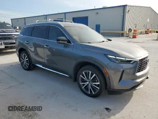 2023 Infiniti QX60 Sensory with VIN 5N1DL1GS6PC331997, listed as a Copart auction lot 50126055 with 37,710 mi miles and Salvage title. Bid and sale history available at DreamBid. Image 4.