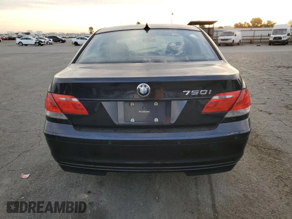 2006 BMW 7 Series 750i with VIN WBAHL83506DT05674, listed as a Copart auction lot 77176834 with 263,495 mi miles and Salvage title. Bid and sale history available at DreamBid. Image 6.