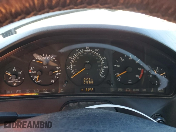 1998 Mercedes-Benz SL 500 with VIN WDBFA67FXWF169208, listed as a Copart auction lot 76115954 with 72,366 mi miles and Clean title. Bid and sale history available at DreamBid. Image 9.