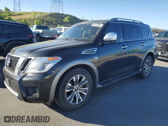 2020 Nissan Armada SL with VIN JN8AY2NC1L9619173, listed as a Copart auction lot 58111894 with 89,269 mi miles and Salvage Title. Bid and sale history available at carsss.com. Image 1.