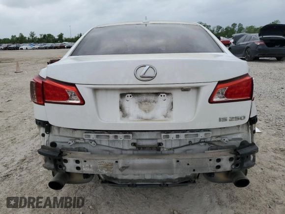 2012 Lexus IS 250 with VIN JTHBF5C28C5167519, listed as a Copart auction lot 51755455 with 265,040 mi miles and Salvage Title. Bid and sale history available at DreamBid. Image 6.