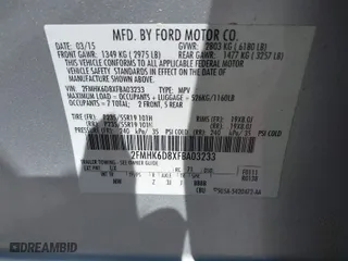 2015 Ford Flex Limited with VIN 2FMHK6D8XFBA03233, listed as a IAAI auction lot 41830351 with 96,505 mi miles. Bid and sale history available at carsss.com. Image 9.