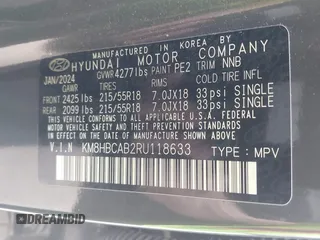 2024 Hyundai Kona SEL with VIN KM8HBCAB2RU118633, listed as a IAAI auction lot 42168891 with 37,432 mi miles and . Bid and sale history available at carsss.com. Image 9.