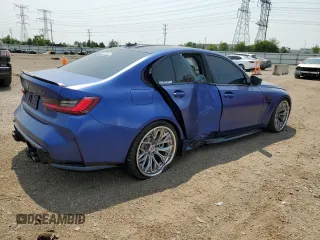 2023 BMW M3 Competition xDrive with VIN WBS43AY08PFP33058, listed as a Copart auction lot 60324825 with 19,651 mi miles and Salvage title. Bid and sale history available at DreamBid. Image 3.