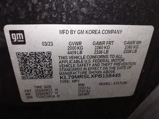 2023 Chevrolet TrailBlazer LT with VIN KL79MRSLXPB158445, listed as a IAAI auction lot 41518707 with 24,833 mi miles. Bid and sale history available at carsss.com. Image 9.