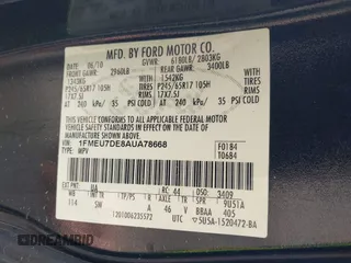2010 Ford Explorer XLT with VIN 1FMEU7DE8AUA78668, listed as a IAAI auction lot 42035360 with 227,594 mi miles and . Bid and sale history available at DreamBid. Image 9.