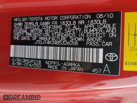 2011 Toyota Yaris with VIN JTDJT4K34B5326058, listed as a Copart auction lot 45973525 with 141,310 mi miles and Clean Title. Bid and sale history available at carsss.com. Image 12.